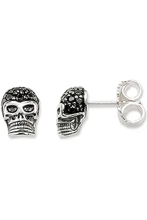 Thomas Sabo Women Stud Earrings Skull blackened 925 Sterling Silver H1772-051-11