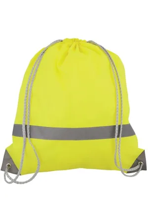 eBuyGB Pack of 5 High Visibility Reflective Drawstring Rucksack Casual Daypack, 2.7 L