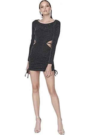 Trendyol Women Glam Mini Bodycon Fitted Knit Dress