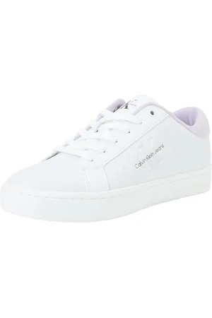 Calvin Klein Women CLASSIC CUPSOLE LOWLACEUP LTH WN, Bright White/Pastel Lilac, 39 EU