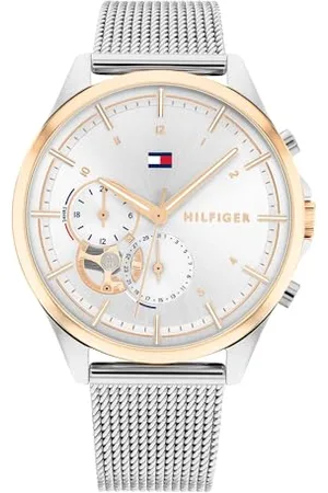 Tommy Hilfiger Analogue Multifunction Quartz Watch for Women with Silver Stainless Steel mesh Bracelet - 1782416