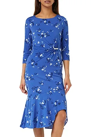 Gina Bacconi Jersey Dress with Gold Trim, , 10