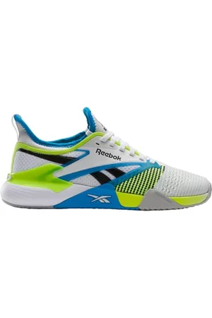 Reebok Unisex Nano Court Training Shoes, White/Digital Lime/Aqua, 4 UK