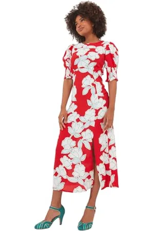 Joe Browns Womens Oversized Contrast Floral Print Statement Midi Dress, , 18 UK
