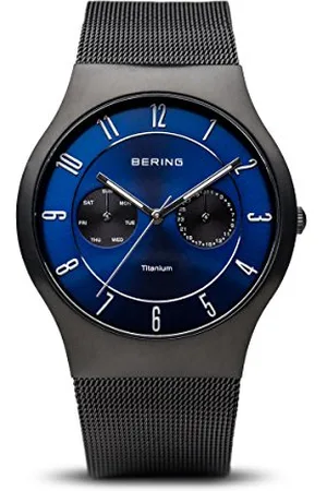 Bering Men Analog Quartz titanium collection Watch with stainless steel Strap and Sapphire Crystal 11939-078, , 39 mm