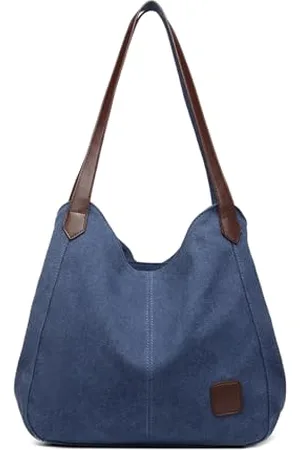 Kono Women Canvas Hobo Shoulder Bag Handbag Ladies Vintage Multiple Pockets Tote Top Handle Bags for Shopping Work School Travel Casual Daily