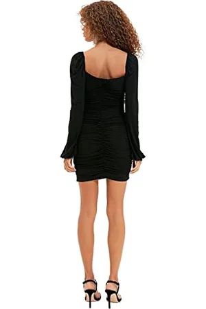 Trendyol Women Glam Mini Bodycon Fitted Knit Dress