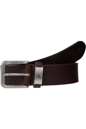 Calvin Klein Men Belt Met Loop 4.0 cm Leather, Brown , 90