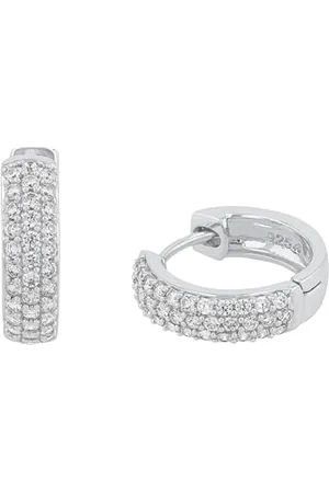 QS by s.Oliver Hoop earrings 925 Sterling woman earrings, with zirconia synth., 1,5 cm, , comes in jewelry gift box