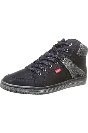 Kickers Lowell Sneaker, Navy Shiny Silver, 1.5 UK
