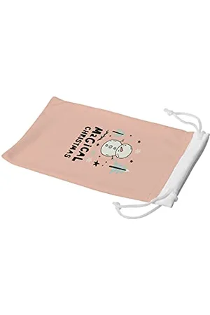 Bonamaison Digitally Printed Glasses Pouch, Sunglasses Pouch, 100% Cotton, Soft & Slim, Protective Glasses Case with Drawstring Closure, 1 Piece, 11x19 cm