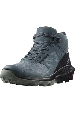 Salomon Outpulse Mid Gore-tex Hiking Boots for Women Trail Running Shoe, Stormy Weather/Black/Wrought Iron, 7.5 UK