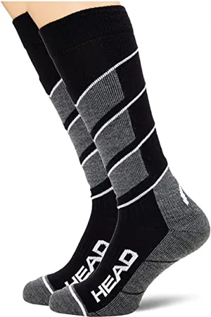 Head Unisex Unisex Knee-high Ski V-shape Pack of 2 Knee high socks, Black White, 31W UK