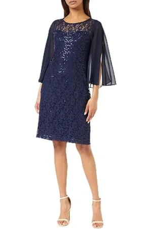 Gina Bacconi Short Shift Dress with Sweetheart Illusion Neckline, , 12