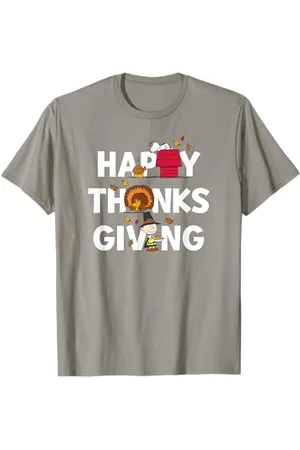 Peanuts Happy Thanksgiving Icons T-Shirt - Unisex Adults, , S, Crew Neck, Short Sleeve, Casual, Thanksgiving, Holiday