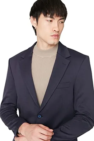 Trendyol Man Plus Size Slim fit Double-Breasted Lapel Collar Knit Jacket