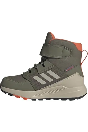 adidas Unisex Terrex Trailmaker High Cold.RDY Hiking Shoes, Olive strata/Wonder Beige/Orange, 11.5 UK