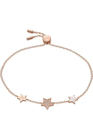 Emporio Armani Bracelet for Women Fast Tack, Inner Length: 160 + 20mm, big star: 10x2mm, small stars: 8x2mm Rose Gold Sterling Silver Bracelet, EG3525C221