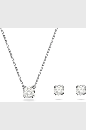 Swarovski Constella Necklace and Earrings Set, Gold Tone Necklace with Clear Crystals, from the Constella Collection