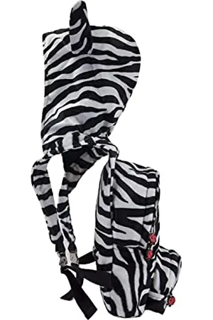 Morikukko Unisex-Adult Hooded Backpack Zebra Feather Backpack