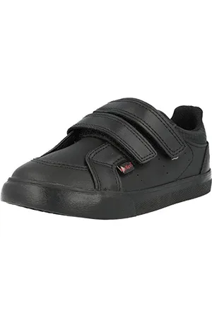 Kickers Tovni Twin Vel Easy Fastening Leather School Shoes, 6 UK Child