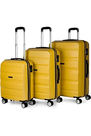 Itaca Set of 3 Rigid Travel suitcases 4 Wheels Trolley 55/67/77 cm abs. Resistant and Lightweight. Luggage. Small Cabin Approved, Medium and Large.