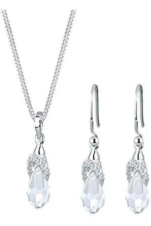 Elli Jewelry Set Drops Crystals 925 Sterling Silver