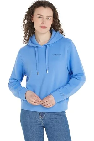 Tommy Hilfiger Women 1985 Rlx Mini Corp Logo Hoodie Pullover Hoody, Blue, XL