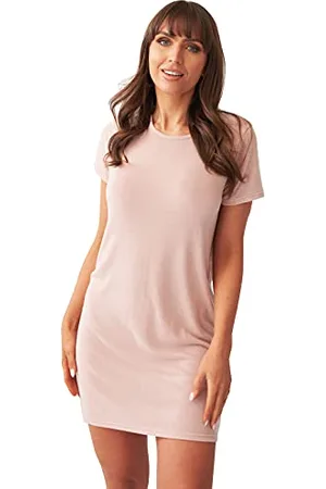 OHS Clothing Soft Jersey Cosy Comfortable Womens Soft Relaxed Casual Loungewear T-Shirt Dress, - Medium 10-12 UK