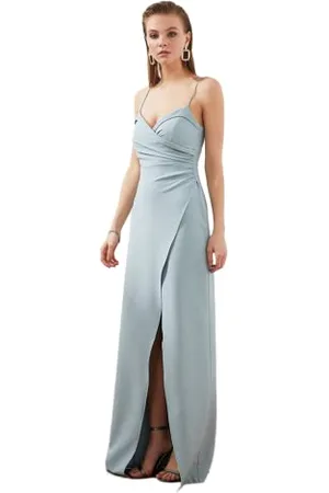 Trendyol Women Maxi Wrapover Fitted Woven Evening Dress