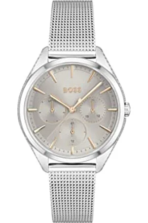 HUGO BOSS Analogue Multifunction Quartz Watch for Women with Silver Stainless Steel mesh Bracelet - 1502638
