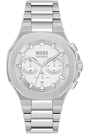 HUGO BOSS Chronograph Quartz Watch for Men Taper Collection with Silver Stainless Steel Bracelet - 1514087