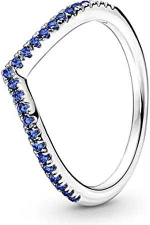 PANDORA Timeless Wish Sparkling Blue sterling silver ring with stellar blue crystal, 58