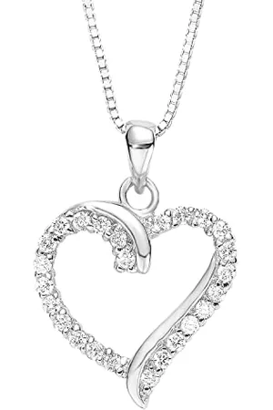 Amor Necklace with pendant 925 Sterling woman necklace, with zirconia synth., 45 cm, , heart, comes in jewelry gift box