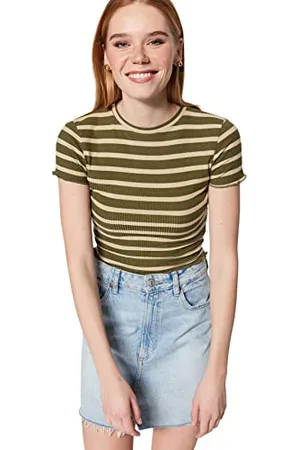 Trendyol Woman Fitted Basic Crew Neck Knit Blouse, ,M