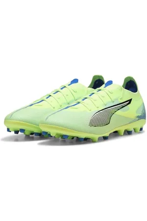 PUMA Unisex Ultra 5 Match MG Soccer Shoe, Fizzy Apple White-BLUEMAZING, 12 UK