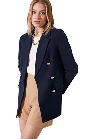 Trendyol Women Plus Size Regular fit Basic Lapel Collar Woven Jacket
