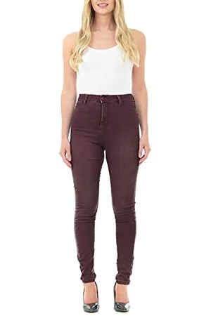 M17 Women Ladies High Waisted Denim Jeans Skinny Fit Casual Cotton Trousers Pants with Pockets (24, )