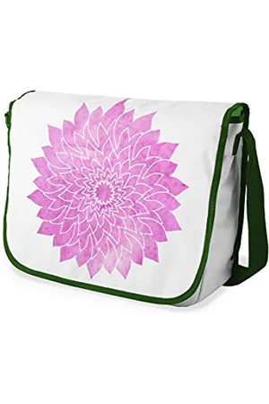 Bonamaison Digitally Printed Messenger School Bag with Khaki Strap for Students, Cross Body Bag, Courier Bag, Shoulder Bag for School, Back to School, Size: 29x36 Cm