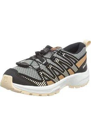 Salomon XA Pro V8 Kids Outdoor Shoes, Precise fit, All-terrain grip, and Sporty look, Monument, 4 UK