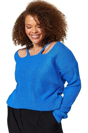 Trendyol FeMan Regular fit Basic Square Collar Knitwear Plus Size Jumper, ,2XL