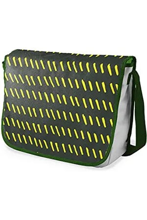 Bonamaison Digitally Printed Messenger School Bag with Khaki Strap for Students, Cross Body Bag, Courier Bag, Shoulder Bag for School, Back to School, Size: 29x36 Cm