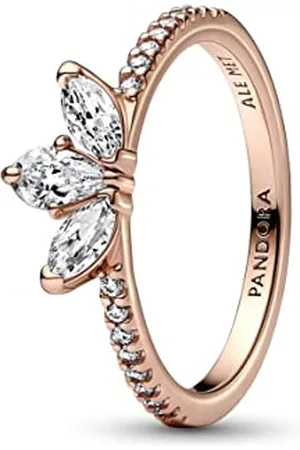 PANDORA Timeless Herbarium cluster 14k -plated ring with clear cubic zirconia, 50
