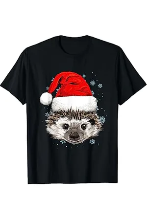 Wowsome! Hedgehog Christmas Santa Hat Xmas Kids Boys Girls T-Shirt