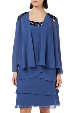 Gina Bacconi Embellished Tiered Sequin Jacket Dress, , 14