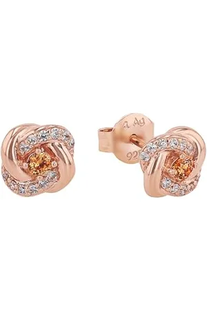 Amor Stud earrings 925 Sterling silver woman earrings, with zirconia synth., 0.8 cm, rose-colored, comes in jewelry gift box
