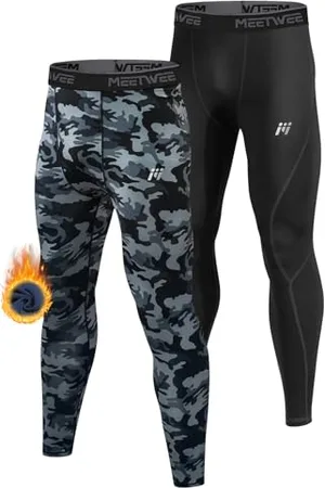 MEETWEE Men’s Thermal Underwear Long Johns, Thermal Leggings Warm Compression Tights Base Layer Bottom Sports Pants Trousers