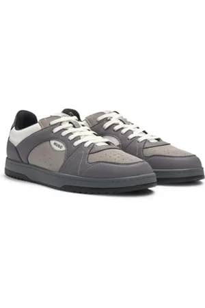 HUGO BOSS Mens Hadrian Tenn Mixed-Material Trainers with Nubuck-Effect Trims Size 9