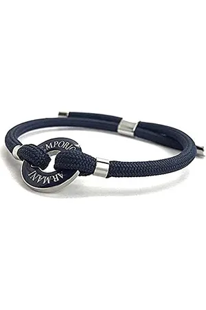 Emporio Armani Bracelet for Men , Inner Length: 185+/-10 mm; Size Metal Ring: 19x19x2 mm Blue Nylon Bracelet, EGS2606040