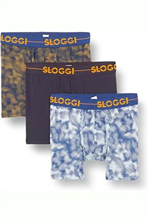 Sloggi Men Go Short C3P Underwear, Green-Dark Combination, 34 (Pack of 3)